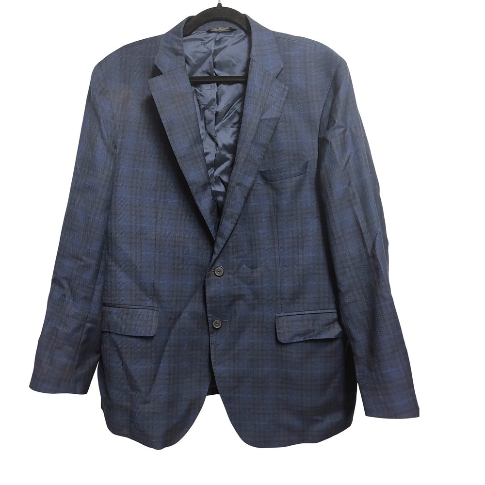 Ermenegildo Zegna Saks Fifth Avenue New Napoli Navy Plaid Sport Coat Wool 44R